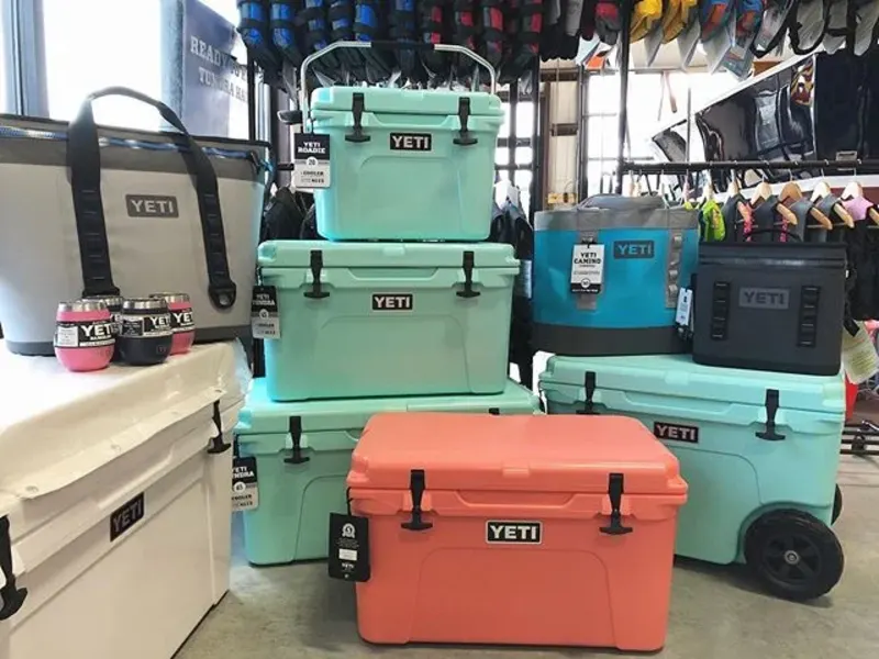 Yeti coolers on display